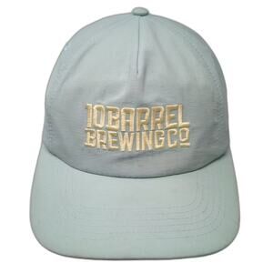 10 Barrel Brewing Co 5 Panel Blue Gold Nylon Snapback Hat One Size Embroidered